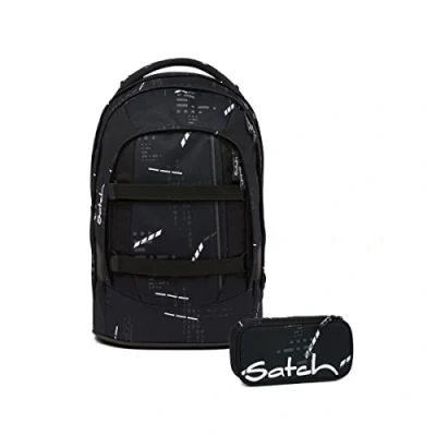 Abbildung von Satch Schulranzen Schulrucksack Set PACK Ninja Matrix 2 teilig (2 teilig), Laptop Fach, Your Size System,