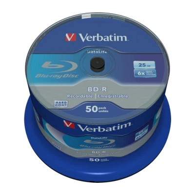 Abbildung von BD R Verbatim Blue Ray 25GB 6x Speed, Hard Coat Cakebox 50 Stück