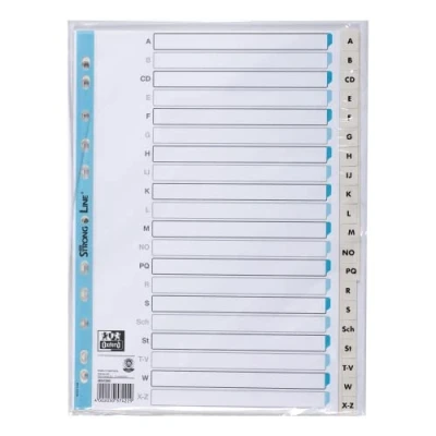 Abbildung von ELBA 400012088 Tauenpapier Register für DIN A4 A Z 20 teilig hellgrau Karton Ringbuch Ordner Ring mappe Hefter Blauer Engel