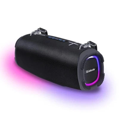 Abbildung von Defender Bluetooth Lautsprecher mit Licht, 80W, Musikbox Stereo Pairing (TWS), Bass Boost, IPX6 wasserdicht, Box MP3, EQ, AUX für Party Drinnen und Draußen Schwarz