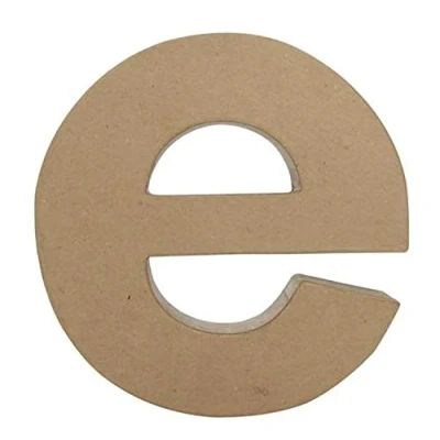 Abbildung von Décopatch AC398O Buchstabe &quot;e&quot; Fantasie aus Pappmaché, 5 x 22 23 cm, zum Verzieren, ideal für Ihre Wohndeko, Kartonbraun