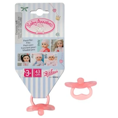 Abbildung von Baby Annabell Universal Schnuller 707074 EIN aus Zwei Farben Sortiert mit Griff für Nicht Mund Funktion 43cm Puppen Geeignet Kinder ab 3 Jahren