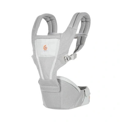 Abbildung von Ergobaby Alta Hip Seat Babytrage mit Babyhüftsitz für Babys und Kleinkinder ab 4 Monaten (5,5 kg 20,4 kg), Hüftsitz Trage Hüfttrage SoftFlex Mesh, Pearl Grey