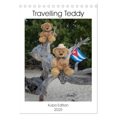 Abbildung von Travelling Teddy Kuba Edition 2025 (Tischkalender DIN A5 hoch), CALVENDO Monatskalender
