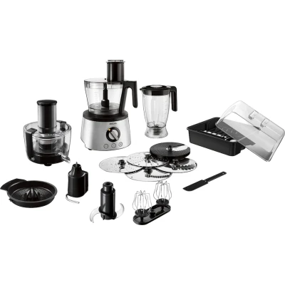 Abbildung von Philips Kompakt Küchenmaschine &quot;HR7778/00&quot;, inkl. Knethaken, Entsafter, Standmixer und Zitruspresse