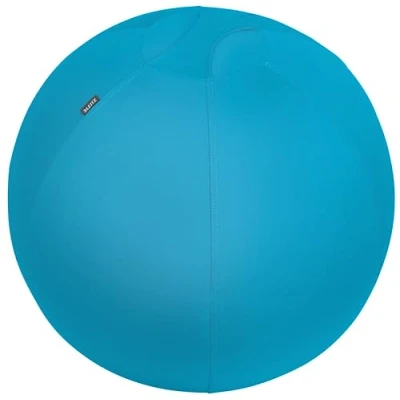 Abbildung von Leitz Sitzball für aktives Sitzen, Gymnastikball, Ergonomische Alternative zum Schreibtischstuhl, 65 cm Durchmesser, inkl. Stoffbezug, Innenball, Handluftpumpe, Ergo Cosy Serie, Blau, 52790061