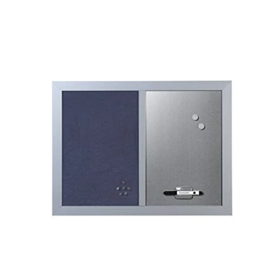 Abbildung von Bi Office MX044415216 Blokko Kombitafel, MDF Rahmen Textiloberfläche, 33 mm dicker, blau/silber