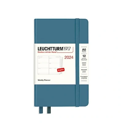 Abbildung von LEUCHTTURM1917 367636 Wochenkalender Pocket (A6) 2024, 12 Monate, Stone Blue, Englisch