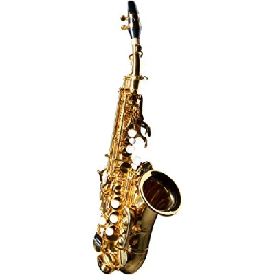 Abbildung von Monzani MZSC 233 Sopransaxophon, Bb Stimmung, Messing Mechanik, Goldlack Finish, Inklusive Mundstück und Hardcase, Ergonomische Ausgewogener Klang, Italienische Polster Federn, 1.44kg