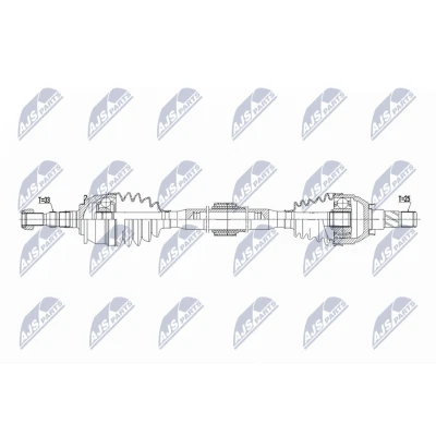 Abbildung von NTY NPW PL 155 Antriebswelle Vorderachse rechts 978mm M32 Schaltgetriebe OPEL: Astra K Schrägheck, Sports Tourer