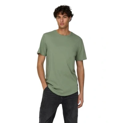 Abbildung von ONLY &amp; SONS Herren Kurzarm Rundhals T Shirt ONSMATT Life LONGY XS S M L XL XXL, Größe:S, Farbe:Hedge Green 22002973