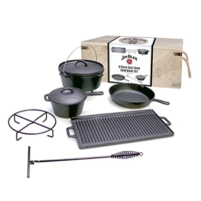 Abbildung von Jim Beam BBQ Topf Set, Gusseisen, (9 tlg.)