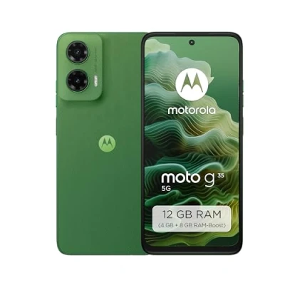 Abbildung von Motorola Moto g35 5G Smartphone (6,49&quot; FHD+ Display, 50 MP Kamera, 4/128 GB, 5000 mAh, Android 14) Leaf Green, inkl. Schutzcover [Exklusiv bei Amazon]
