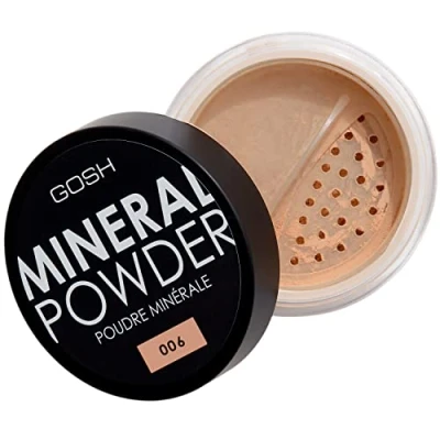 Abbildung von GOSH Mineral Powder, vegan I loses Fixierpuder mit Mineralien für alle Hauttypen mattierend &amp; langanhaltend einen makellosen Teint kein Maskeneffekt mittel bis hochdeckend 006 Honey