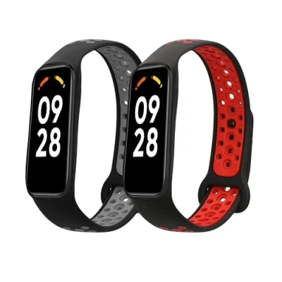 Abbildung von kwmobile 2x Sportarmband kompatibel mit Xiaomi Smart Band 8 Active Armband Fitnesstracker Set aus TPU Silikon