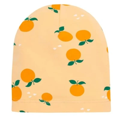 Abbildung von Pinokio Beanie Mütze Fruit and Sun,95% Cotton 5% Elastane orange, Orangemuster, Unisex, Gr 47 53(53)