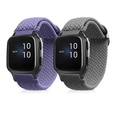 Abbildung von kwmobile Uhrenarmband Sportband für Garmin Venu Sq Music / Sq, 2x Nylon Fitnesstracker Sportarmband Band
