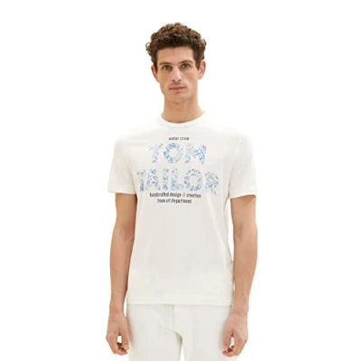 Abbildung von TOM TAILOR Herren 1036334 T Shirt, 10332 Off White, XXL