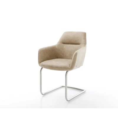 Abbildung von Schwingstuhl Pejo Flex Beige Vintage Freischwinger rund Edelstahl