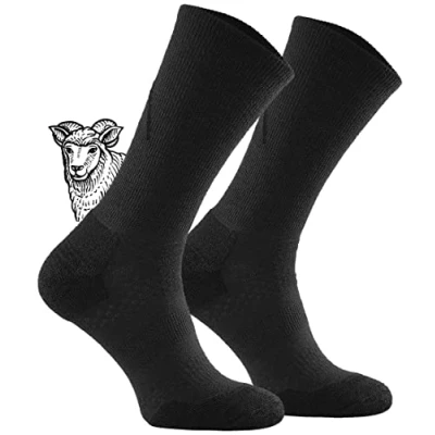 Abbildung von TODO BP LIGHT Dünn Merino Wandersocken für Herren, Damen,Trekking Socken, Atmungsaktiv, 34% Merinowolle Blend Funktionssocken, Outdoor (39 42, Schwarz)