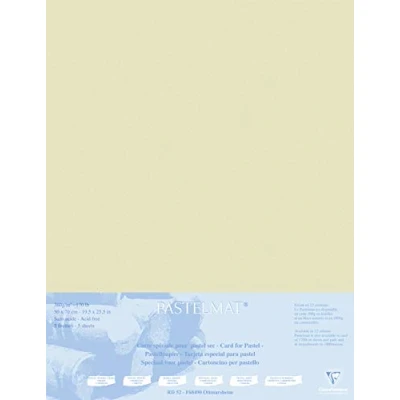 Abbildung von Clairefontaine 496015C Zeichenbögen (Packung mit 5 Bögen Pastelmat auf Karton kaschiert, 1800 µm, 50 x 70 cm, ideal für Trockentechniken und Pastell) sand