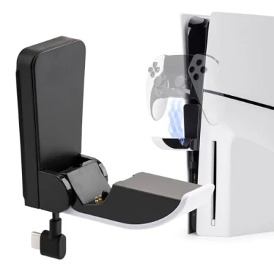 Abbildung von NiTHO Mini Ladegerät für PS5 und Edge Controller, Faltbarer Ladehalter Playstation 5 Slim, Ladebasis Slim Konsole (2023) NUR