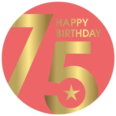 Abbildung von Essbarer Tortenaufleger 75. Geburtstag // Kuchendekoration Tortendekoration (Rot)