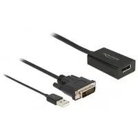 Abbildung von Adapterkabel, DVI + USB A Stecker &gt; DisplayPort Buchse