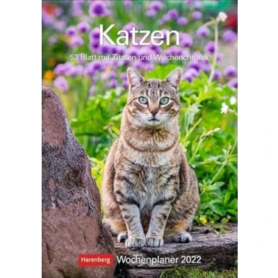 Abbildung von Katzen Kalender 2022: Wochenplaner, 53 Blatt mit Zitaten und Wochenchronik