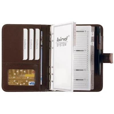 Abbildung von bind Systemplaner A6 mit Systemeinlage ohne Kalender Kalendarium Agenda Lederimitat braun 16601 1