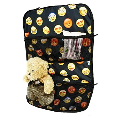 Abbildung von Auto Rücksitz Organizer Multi Tasche Rückenlehnenschutz Sitzschoner Lehnenschutz Emoji [030]
