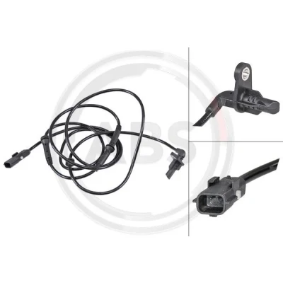 Abbildung von A.B.S. 30209 ABS Sensor aktiver 1985 schwarz DACIA: Dokker Kombi, Lodgy, Express