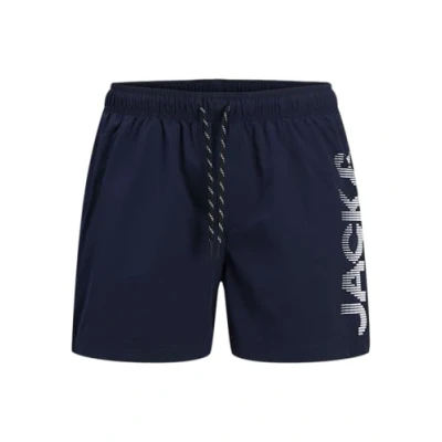 Abbildung von Jack &amp; Jones Jpstmaui Jjswim Splice LOGO Badeshorts, Herren, Größe: 46, Navy blazer