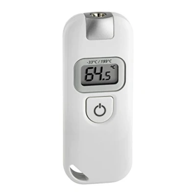 Abbildung von TFA Dostmann Slim Flash Infrarot Thermometer, berührungsloses Messen, ideal für Haushalt/Handwerk/Hobby, einfach bedienbar, L 36 x B 12 H 91 mm, Weiß