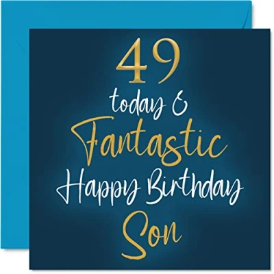 Abbildung von Fantastische Geburtstagskarte zum 49. Geburtstag für den Sohn 49 Today Fantastic Karte von Mama oder Papa Geburtstagsgeschenke 145 mm Geburtstagsgrußkarten Geschenk