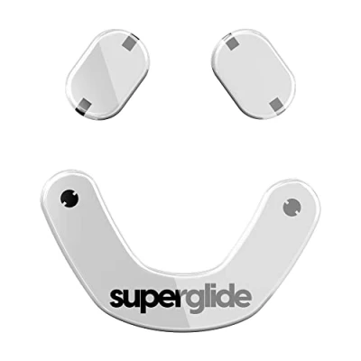 Abbildung von Superglide schnellste und glatteste Mausfüße/Schlittschuhe aus ultrastarkem, makellosem Glas, superschnelle, glatte langlebige Sohle für SteelSeries Prime Mini Wired/Wireless [Weiß]