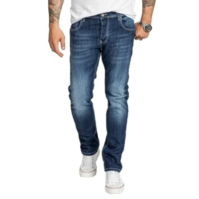 Abbildung von Rock Creek Herren Jeans Regular Fit Stretch Männerhose Herrenjeans Denim Hosen Herrenhose Straight Cut Stonewashed RC 2411 Blau W38 L30
