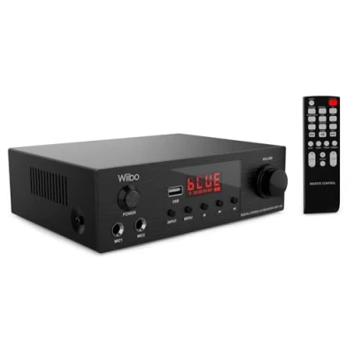 Abbildung von Wiibo AMP 100 Amplificador HiFi Bluetooth Con Respuesta Lineal. 50W + 50W. 2 Entradas Micrófono