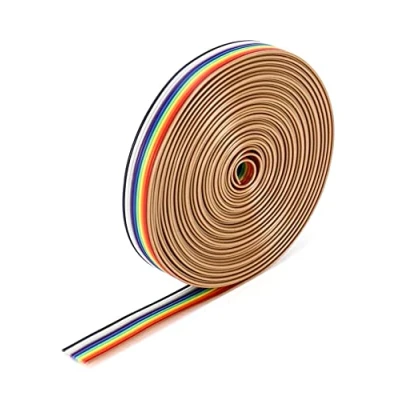 Abbildung von QWORK® Flachbandkabel, Jumper Kabel Breadboard 10 Polig 1,27mm Rastermaß für 2,54 mm Stiftleisten Steckverbinder, 6M