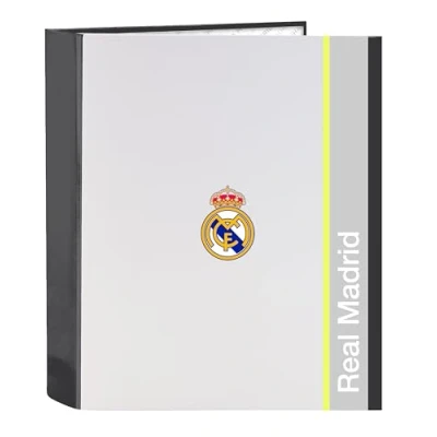 Abbildung von Ordner F. 4 Ringe, 35 mm, breiter Rücken, Real Madrid 1. Team. 23/24, weiß, Estándar, Casual