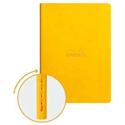 Abbildung von Rhodia 116416C Rhodiarama Notizbuch (ideal für Ihre Notizen, DIN A5, 14,8 x 21 cm, 32 Blatt, liniert, Premium Velinpapier 80g, elfenbein) 1 Stück, gelb