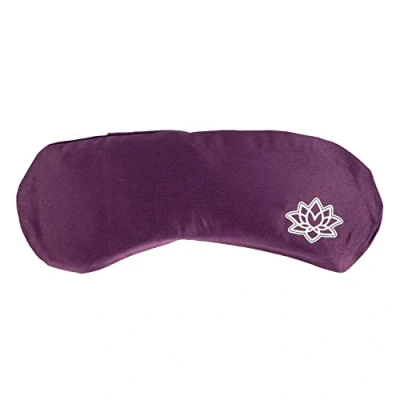 Abbildung von Bodhi Weiches Augenkissen mit Lavendel Leinsamen Füllung Augenmaske für Yoga, Entspannung &amp; Meditation Bezug aus Mako Satin oder Seide Wellness Zuhause (Mako Satin, aubergine)