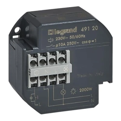 Abbildung von Legrand 049120 Stromstoßschalter, einpolig, akzeptiert, 50 mA, 10 AX, 230 V, Hz bis 60