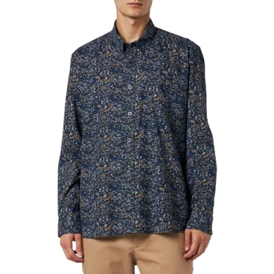 Abbildung von camel active Langarm MIT Alloverprint Hemd, Herren, Größe: Large, Night blue