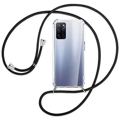 Abbildung von mtb more energy® Handykette kompatibel mit Oppo A55 5G (6.5&#039;&#039;) schwarz Smartphone Hülle zum Umhängen Anti Shock Full TPU Case