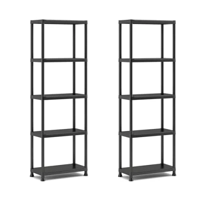 Abbildung von Keter 2er Set Regale 60/5, schwarz, 5 Böden, max. Traglast je 20 kg, 60 x 30 174 cm