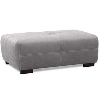 Abbildung von CAVADORE Hocker Mavericco / XXL Fußbank, Sitzhocker, Polsterbank in Lederoptik Modernes Design Passend zu Big Sofa und Ecksofa 108 x 71 41 Grau