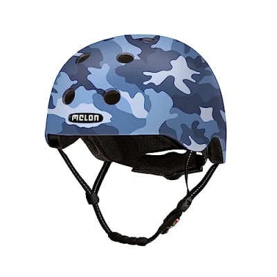 Abbildung von Melon Fahrradhelm Camouflage Blue (matte), super leicht, Magnetverschluss, größenverstellbar, mehr als 50 Designs