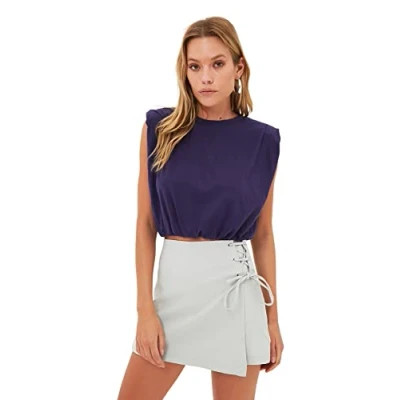 Abbildung von Trendyol Damen Kurze Hose &amp; Bermuda Shorts, Schwarz Grau, 40 EU