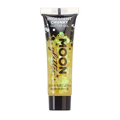 Abbildung von Schillerndes Glitter Gel von Moon 12ml Gelb Glitzer Gesichtsfarbe